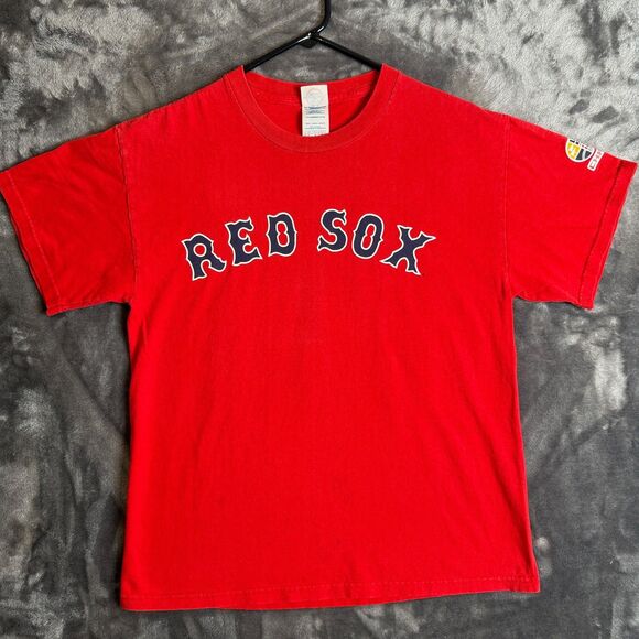 Vintage Y2K MLB Boston Red Short Short Sleeve T-Shirt Size Medium #20 Youkilis - Picture 1 of 7